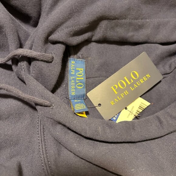 POLO Ralph Lauren Triple Pony Pullover Hoodie in Navy, size Men's Large, NWT - Picture 5 of 7